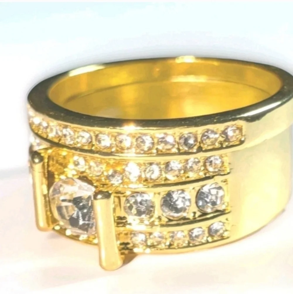 2.5 ct Round Cut Simulated Diamonds Mens Wedding Set Ring 14k Yellow gold Plated